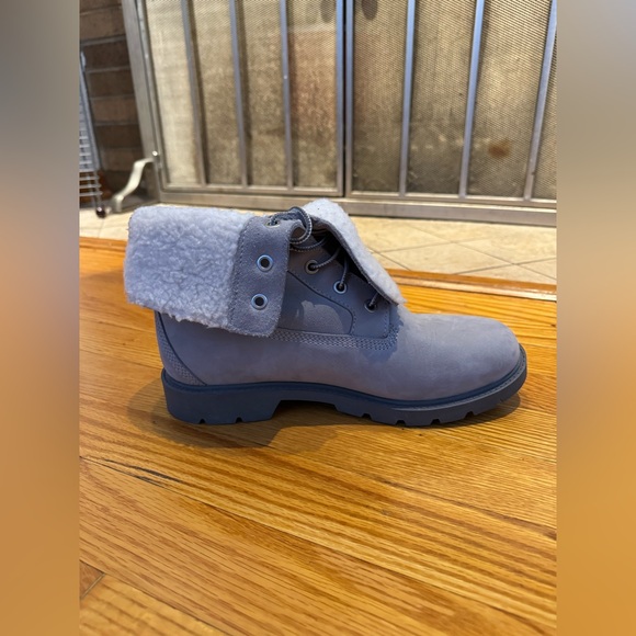 Size W8.5 Timberland Linden Woods Waterproof Fold Down Fleece Boots in Grey - Picture 5 of 12